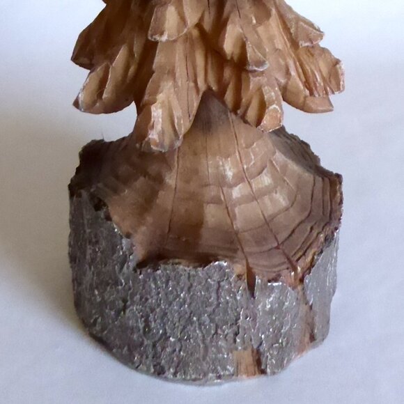 NEW 18” RESIN RUSTIC REALISTIC FAUX CARVED WOOD LOG TREE SCULPTURE CABIN DECOR - Picture 5 of 7